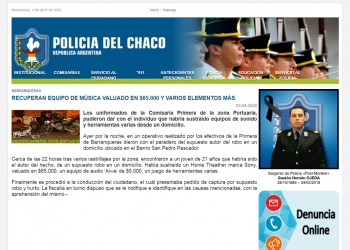 BARRANQUERAS: RECUPERAN EQUIPO DE Mu00daSICA VALUADO EN $65.000 Y VARIOS ELEMENTOS Mu00c1S