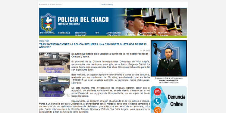 Sáenz Peña: investigaciones la policía recupera una camioneta sustraída desde el año 2017