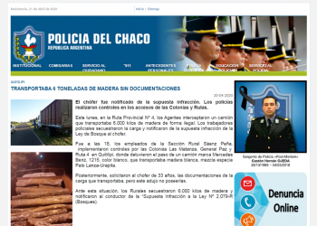 Quitilipi: transportaba 6 toneladas de madera sin documentaciones