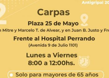 Campaña de vacunación antigripal: continúa con postas en lugares abiertos