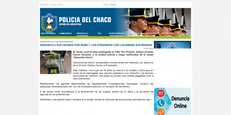 Denuncio a sus vecinos por robo y los atraparon con los bienes sustraídos