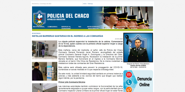 Resistencia: instalan barreras sanitarias en el ingreso a las comisarías