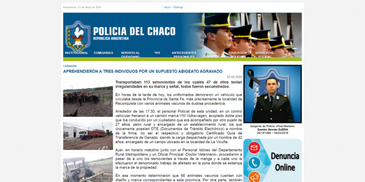 Charadai: aprehendieron a tres individuos por un supuesto abigeato agravado