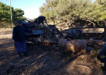 Tres Isletas: Se robó un guinche, se averió y lo abandono en un paraje rural