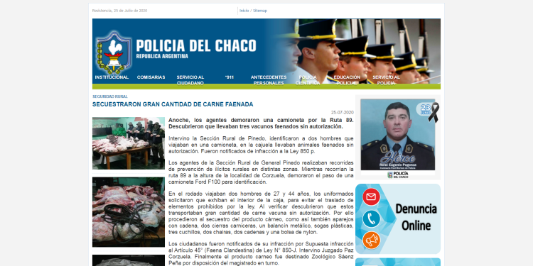 Corzuela: Secuestraron gran cantidad de carne faenada