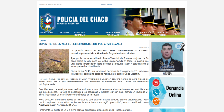 Fontana: joven pierde la vida al recibir una herida por arma blanca