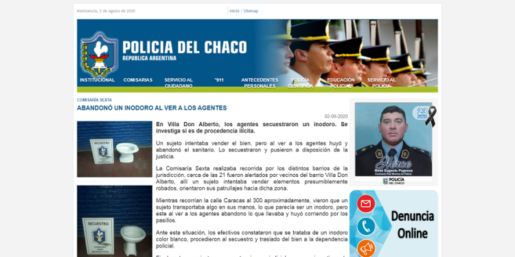 Comisaría Sexta: abandonó un inodoro al ver a los agentes