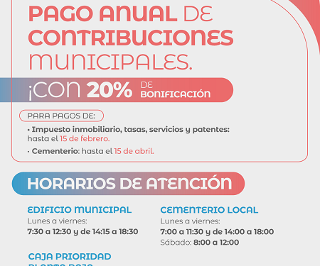El Municipio de Barranqueras brinda importantes facilidades de pago para tributos atrasados, y bonificación por pago adelantado