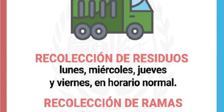 La municipalidad de Barranqueras informa como será la recolección de residuos