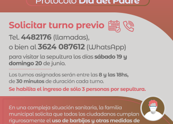 Barranqueras: El Cementerio informa los protocolos vigentes para el “Día del Padre”