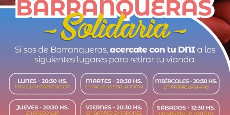 Barranqueras solidaria: entrega de viandas a los vecinos y vecinas