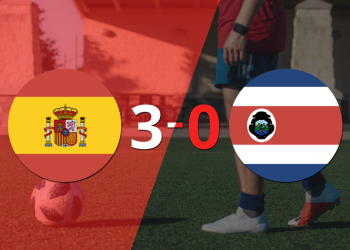 España golea 3-0 como local a Costa Rica