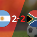 Muchos goles en el empate a 2 entre Argentina y Sudáfrica