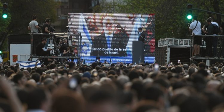 Una multitud se congregó en Buenos Aires para apoyar a Israel