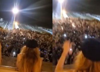 Fátima Florez recibió el Año Nuevo saludando a los seguidores de Javier Milei desde un balcón