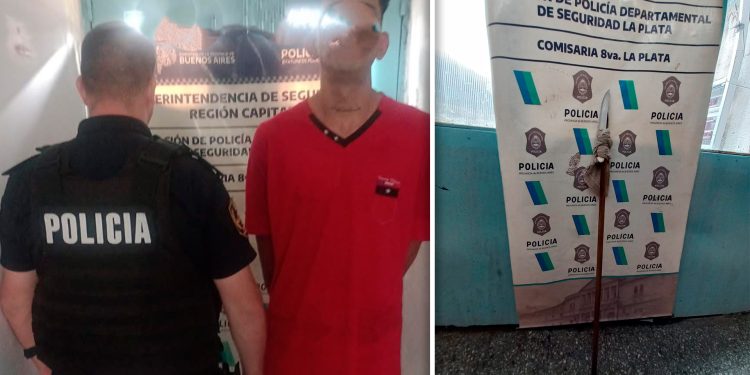 Atacó a su madre con una lanza y fue detenido en La Plata
