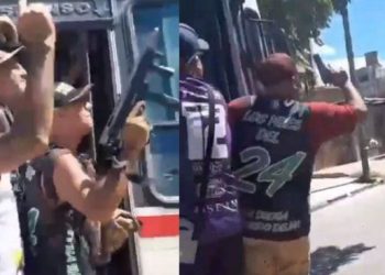 El impactante video de la barrabrava de Laferrere trasladándose con pistolas y una ametralladora