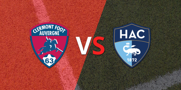 Clermont Foot vs Le Havre AC se van al descanso con un marcador 2-1