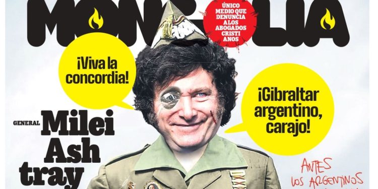 Javier Milei fue satirizado por una revista española