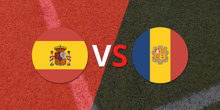 España vs Andorra se van al descanso con un marcador 1-0