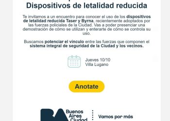 La Ciudad realiza jornadas del uso de armas Taser con vecinos de diferentes barrios