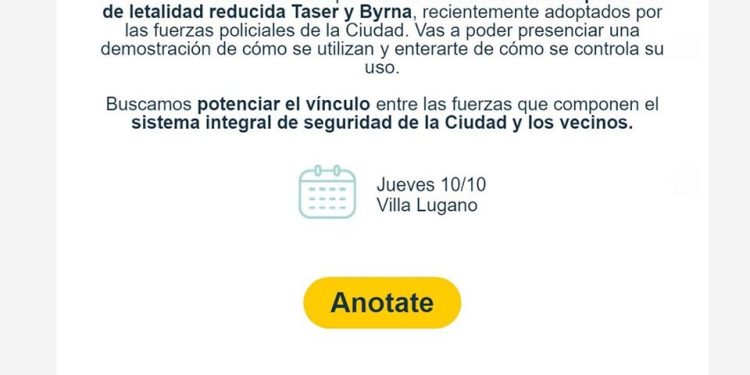 La Ciudad realiza jornadas del uso de armas Taser con vecinos de diferentes barrios