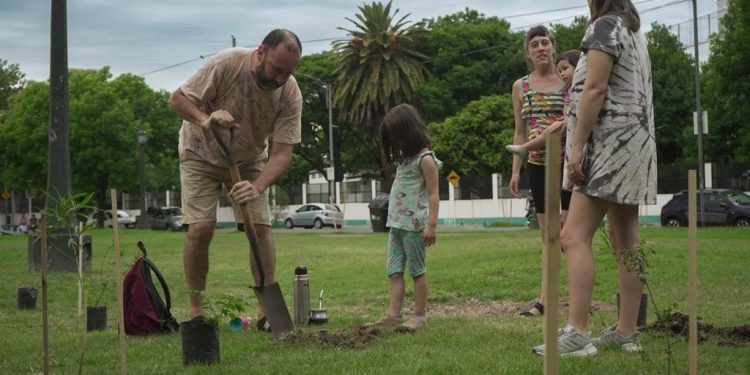 Ante el abandono del gobierno porteño, vecinos plantaron 40 especies nativas de árboles en el Parque Uriburu