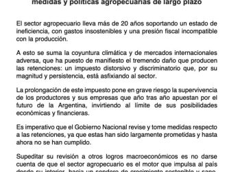 La Mesa de Enlace de Córdoba enfrenta con dureza al gobierno: «Está asfixiando al sector»