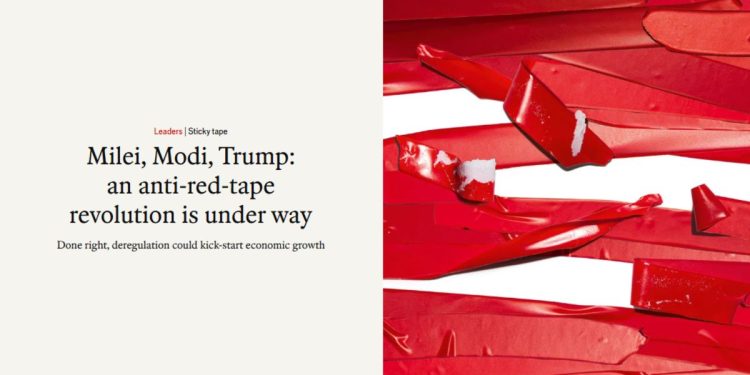 The Economist volvió a dedicarle una tapa a Javier Milei y lo ubicó entre los líderes de la “revuelta contra la burocracia”