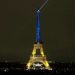 La torre Eiffel se vistió de azul y amarillo en apoyo a Ucrania en el tercer aniversario de la guerra con Rusia