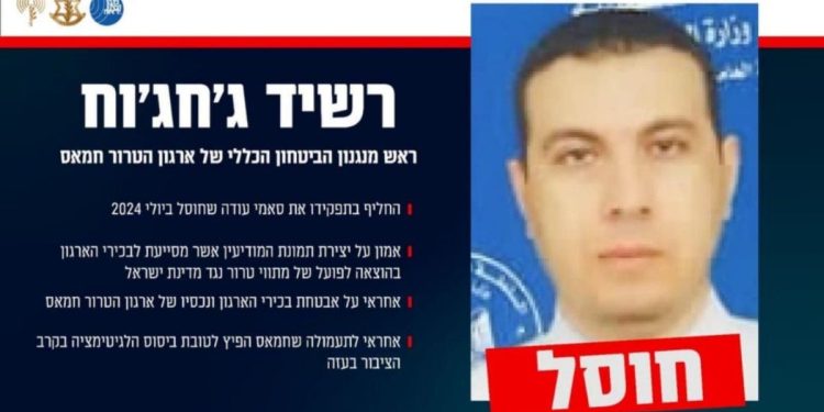 Israel anunció que mató al jefe de la seguridad interna de Hamás en Gaza