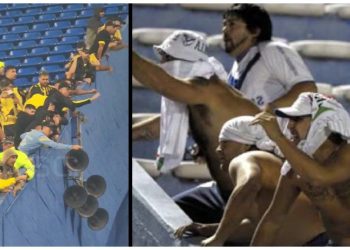 La tensa pelea entre los hinchas de Vélez y Peñarol en el debut de la Copa Libertadores