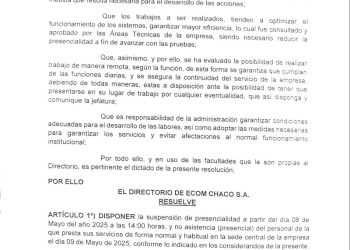 Grave denuncia: Ecom Chaco prohíbe el ingreso de sus trabajadores en la antesala de una elección clave