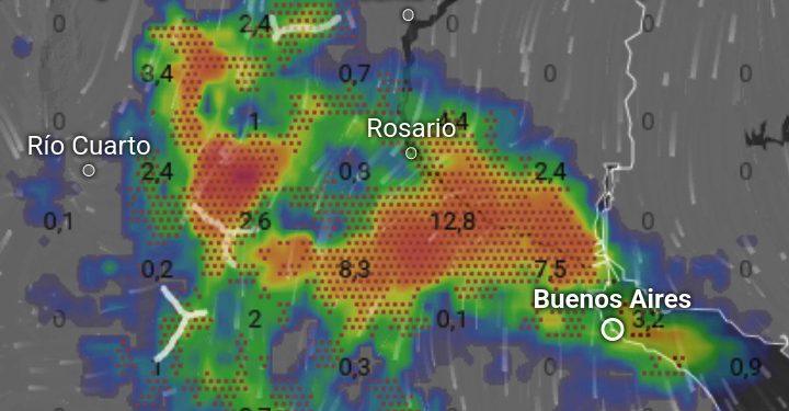 Alerta roja por tormentas en varios municipios de Buenos Aires