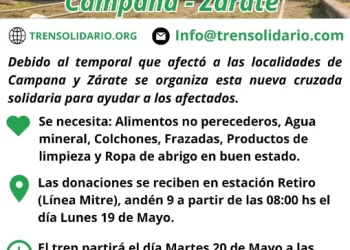 Tren Solidario para los afectados por el temporal en Zárate y Campana