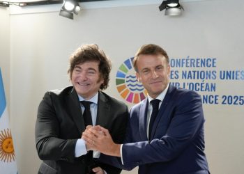 Javier Milei se reunió con Emmanuel Macron en Francia en un encuentro de la ONU