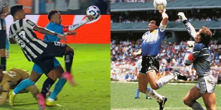 Neymar quiso imitar “la mano de Dios” y terminó expulsado