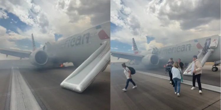 EEUU: incendio y evacuación en un vuelo de American Airlines en Denver tras una falla técnica