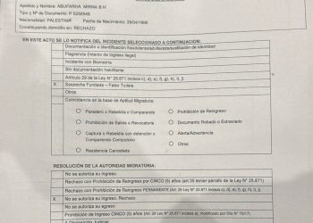 Sin justificación, el Gobierno argentino deportó a una familia palestina que había venido por turismo y negocios
