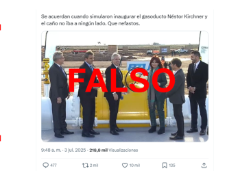 Una desinformación que vuelve: el gasoducto ex Néstor Kirchner no fue una “simulación”, opera desde agosto de 2023