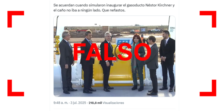Una desinformación que vuelve: el gasoducto ex Néstor Kirchner no fue una “simulación”, opera desde agosto de 2023