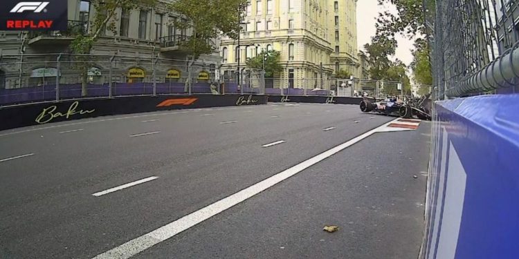 Así fue el choque de Franco Colapinto en la clasificación del Gran Premio de Azerbaiyán