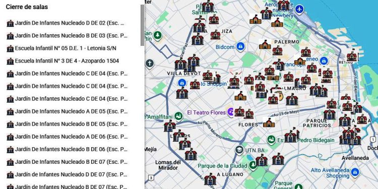 Crean un mapa del desmantelamiento de la educación pública en la Ciudad