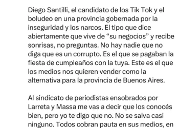 “No hay nadie que no diga que es un corrupto”: el reciente archivo de Javier Milei contra Diego Santilli