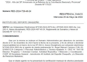 Grave denuncia en el Instituto del Deporte Chaqueño por falsedad documental e incumplimiento de los deberes de funcionario público