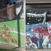 Vandalizaron murales de Lionel Messi y Dibu Martínez con mensajes para Chiqui Tapia y la AFA