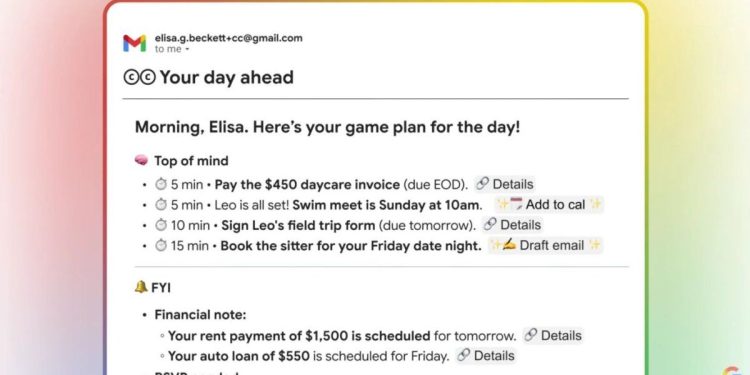 Google pone a prueba un asistente personal IA para mejorar la productividad: qué es CC y cómo funciona