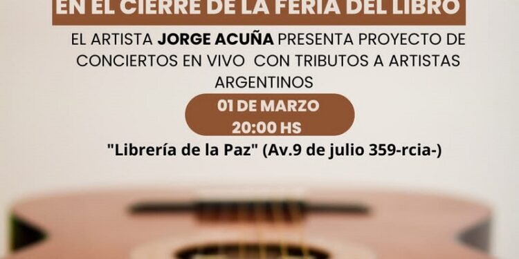 Jorge Acuña: Tributeando en la Librería de la Paz, espectáculo musical gratuitto este 01 de marzo