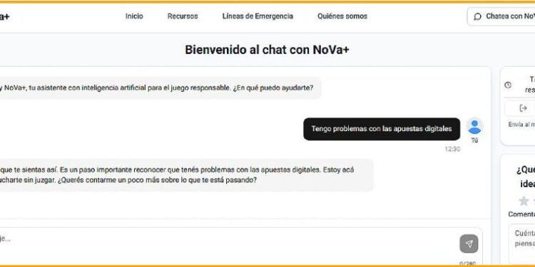 Lanzan “NoVa+”, un asistente virtual que ayuda a prevenir la ludopatía y las apuestas online