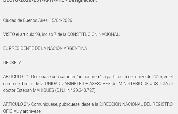 La “Familia Judicial”: el ministro de Justicia nombró a su hermano como jefe de Gabinete